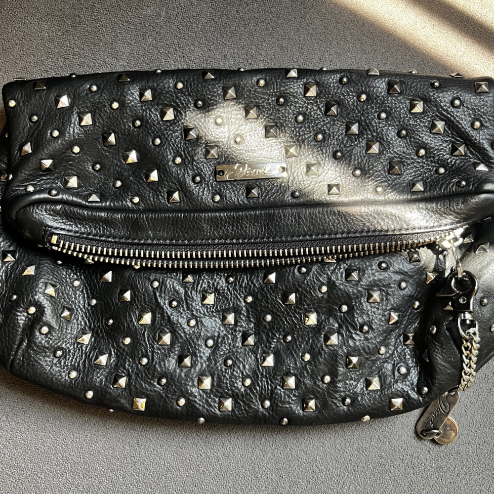 Diesel Black Studded Leather Bag